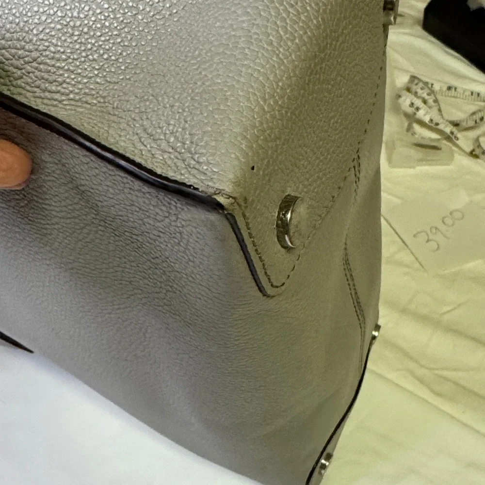 Michael Kors Studded Satchel Tote –‎ Gray Leather